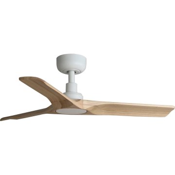 FARO 33805WT - Ventilador de teto HEYWOOD com madeira/branco diâmetro 90 cm Wi-Fi Tuya + controlo remoto