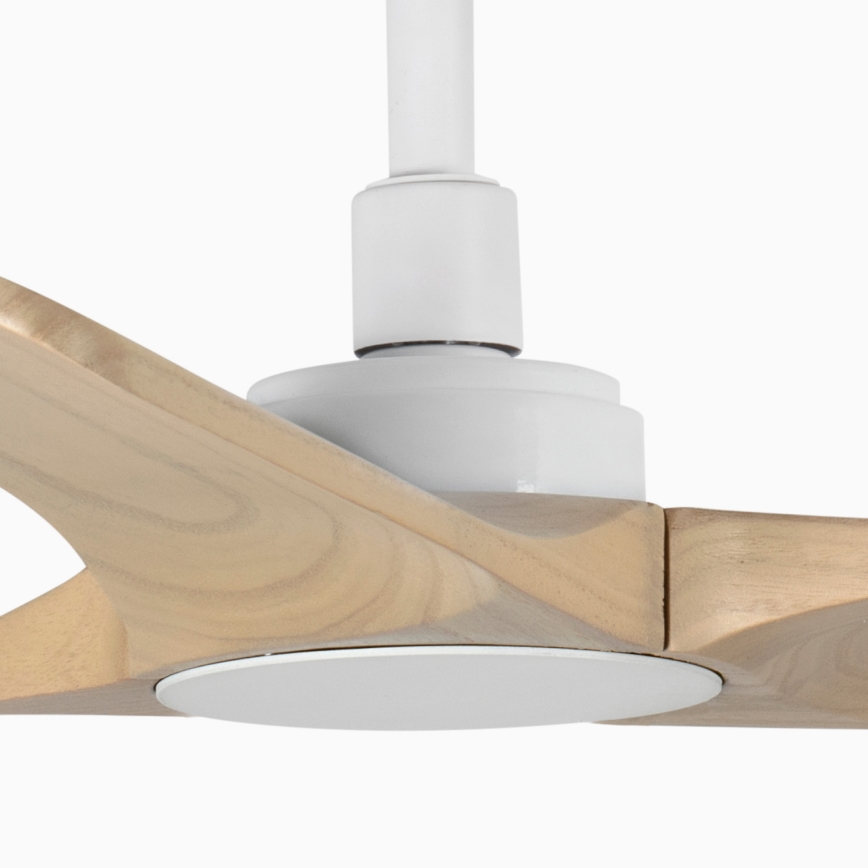 FARO 33805WT - Ventilador de teto HEYWOOD com madeira/branco diâmetro 90 cm Wi-Fi Tuya + controlo remoto