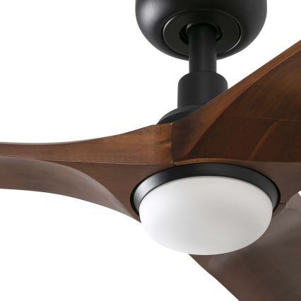 FARO 33806WT-1TW - Ventilador de teto LED regulável HEYWOOD S LED/10W/230V 2700/4000/6000K madeira/preto Ø 90 cm Wi-Fi Tuya + controlo remoto
