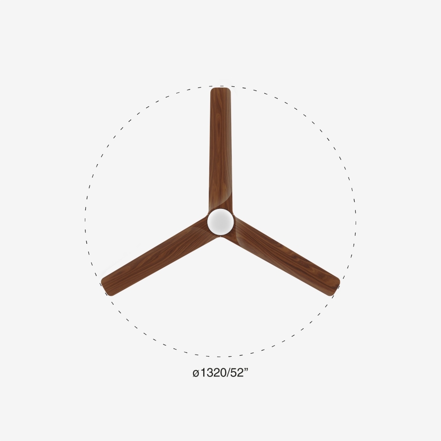 FARO 33809-1TW - Ventilador LED regulável HEYWOOD LED/10W/230V 2700/4000/6500K diâmetro 132 cm + controlo remoto