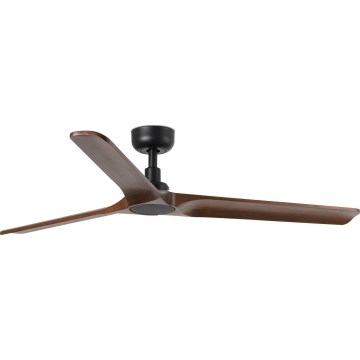 FARO 33809WT - Ventilador de teto HEYWOOD L madeira/preto diâmetro 132 cm Wi-Fi Tuya + controlo remoto