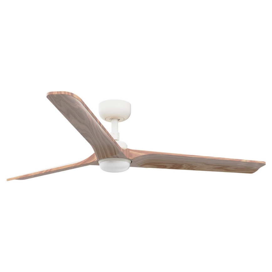 FARO 33810-1TW - Ventilador de teto LED regulável HEYWOOD L LED/10W/230V 2700/3000/4000K madeira/branco Ø 132 cm + comando remoto