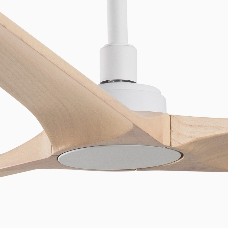 FARO 33810WT - Ventilador de teto HEYWOOD L madeira/branco diâmetro 132 cm Wi-Fi Tuya + controlo remoto
