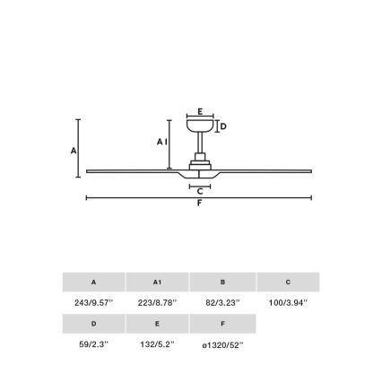FARO 33810WT - Ventilador de teto HEYWOOD L madeira/branco diâmetro 132 cm Wi-Fi Tuya + controlo remoto
