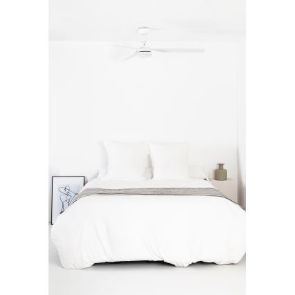 FARO 33814WT1S - Ventilador de teto LED dimerizável PUNT M LED/18W/230V 2700/3000/4000K Ø 132 cm branco Wi‑Fi Tuya + comando remoto