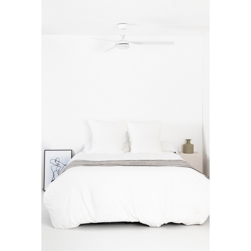 FARO 33814WT1S - Ventilador de teto LED dimerizável PUNT M LED/18W/230V 2700/3000/4000K Ø 132 cm branco Wi‑Fi Tuya + comando remoto
