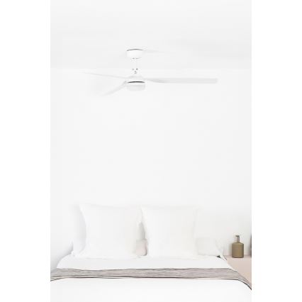FARO 33814WT1S - Ventilador de teto LED dimerizável PUNT M LED/18W/230V 2700/3000/4000K Ø 132 cm branco Wi‑Fi Tuya + comando remoto