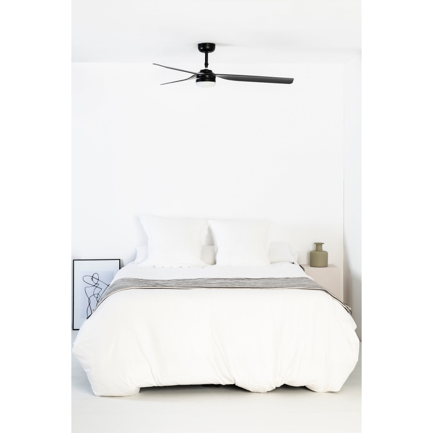 FARO 33815WT-21 - Ventilador de teto LED dimerizável PUNT M LED/18W/230V 2700/3000/4000K preto Ø 132 cm Wi-Fi Tuya + comando remoto