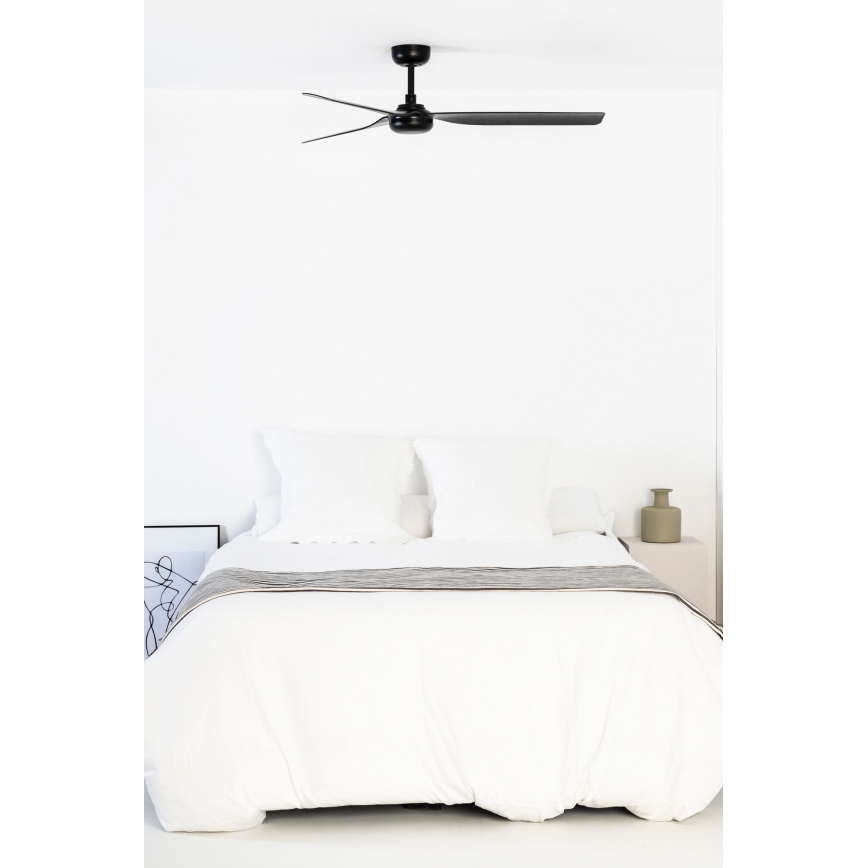 FARO 33815WT - Ventoinha de teto PUNT M preto diâmetro 132 cm Wi-Fi Tuya + comando