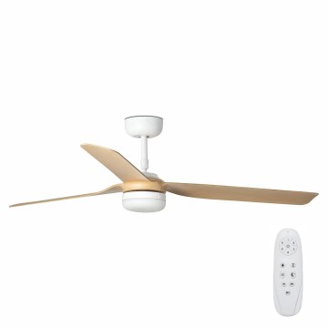 FARO 33816-20 - Ventilador de tecto LED PUNT LED/18W/230V Wi-Fi bege/branco + controlo remoto