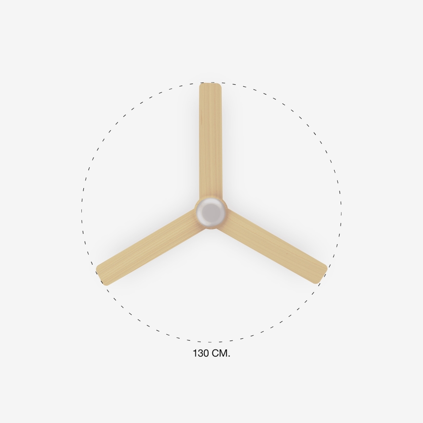 FARO 33816-20 - Ventilador de teto LED PUNT LED/18W/230V Wi-Fi bege/branco + controlo remoto