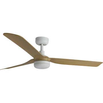 FARO 33816WT-20 - Ventilador de teto LED dimerizável PUNT M LED/18W/230V castanho/branco Ø 132 cm Wi-Fi Tuya + controlo remoto