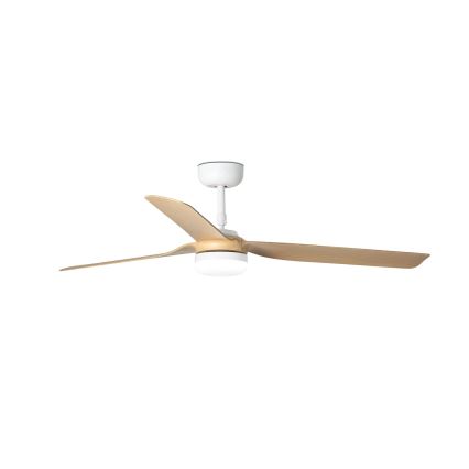 FARO 33816WT-20 - Ventilador de teto LED dimerizável PUNT M LED/18W/230V castanho/branco Ø 132 cm Wi-Fi Tuya + controlo remoto