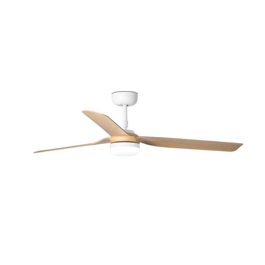 FARO 33816WT-20 - Ventilador de teto LED dimerizável PUNT M LED/18W/230V castanho/branco Ø 132 cm Wi-Fi Tuya + controlo remoto