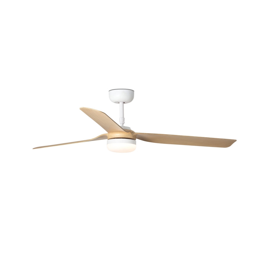 FARO 33816WT-20 - Ventilador de teto LED dimerizável PUNT M LED/18W/230V castanho/branco Ø 132 cm Wi-Fi Tuya + controlo remoto