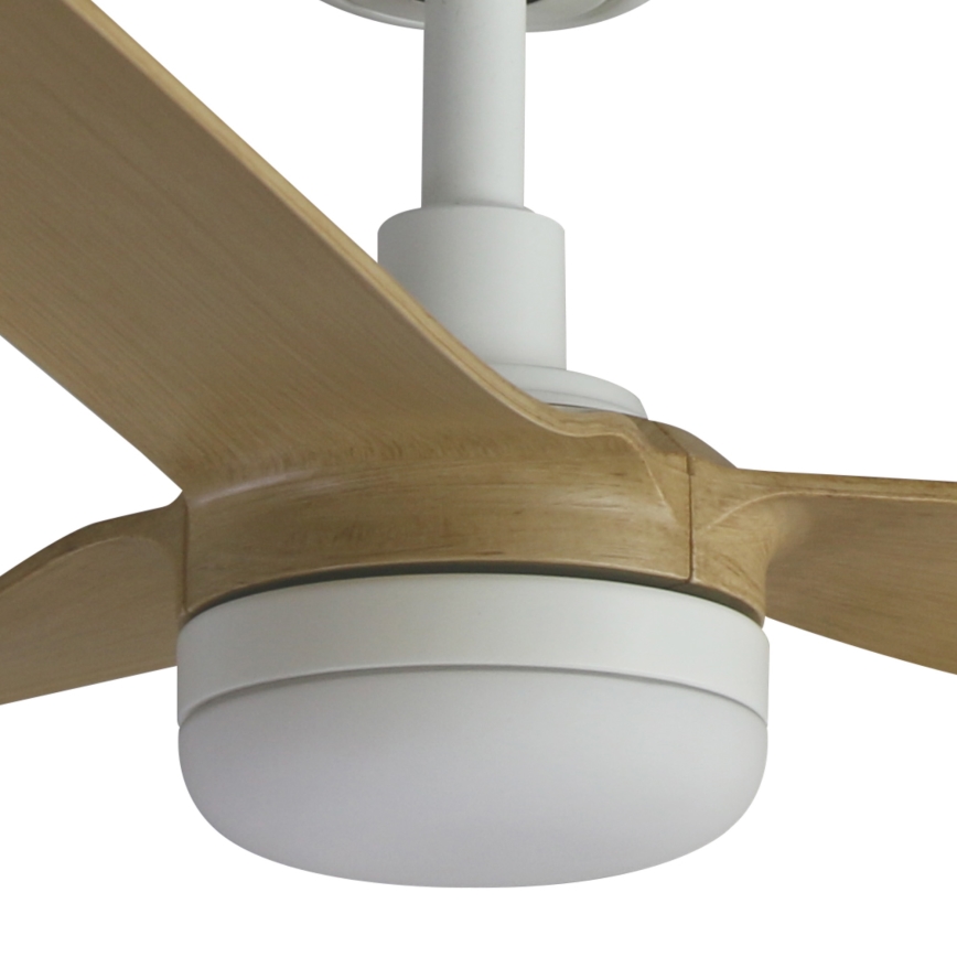 FARO 33816WT-20 - Ventilador de teto LED dimerizável PUNT M LED/18W/230V castanho/branco Ø 132 cm Wi-Fi Tuya + controlo remoto