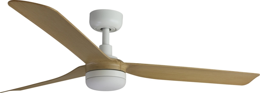 FARO 33816WT-20 - Ventoinha de teto LED com regulação PUNT M LED/18W/230V castanho/branco diâmetro 132 cm Wi-Fi Tuya + comando