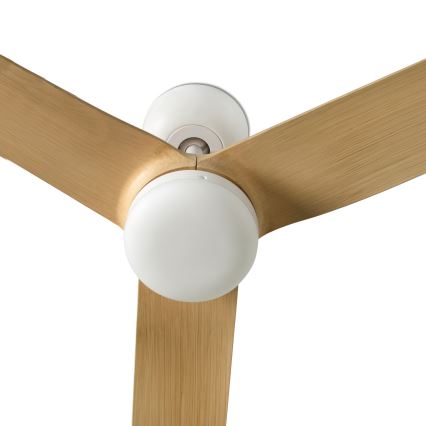 FARO 33816WT-20 - Ventoinha de teto LED com regulação PUNT M LED/18W/230V castanho/branco diâmetro 132 cm Wi-Fi Tuya + comando