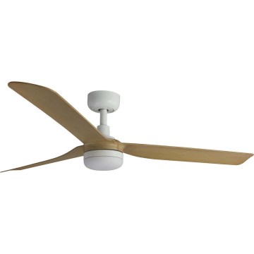 FARO 33816WT1S - Ventilador de teto LED dimerizável PUNT M LED/18W/230V 2700/3000/4000K Ø 132 cm bege/branco Wi-Fi Tuya + controlo remoto
