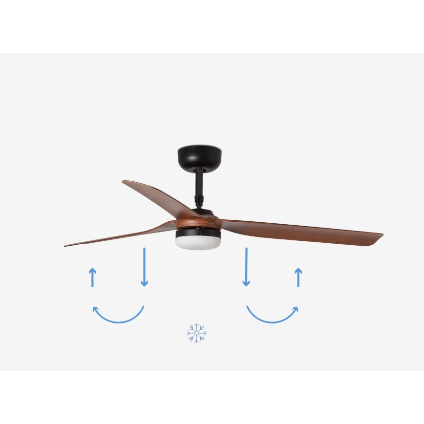 FARO 33817WP-21 - Ventilador de teto LED PUNT M LED/24W/230V castanho/preto diâmetro 130 cm SMART + comando à distância