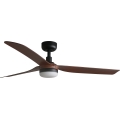 FARO 33817WT-21 - Ventoinha de teto LED com regulação PUNT M LED/18W/230V castanho/preto diâmetro 132 cm Wi-Fi Tuya + comando