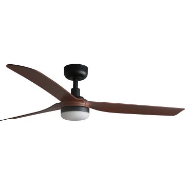 FARO 33817WT1S - Ventilador de teto LED dimerizável PUNT M, 18W/230V, 2700/3000/4000K, diâmetro 132 cm, castanho/preto, Wi‑Fi Tuya + comando remoto