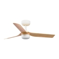 FARO 33821-1TW - Ventilador de teto LED dimerizável MINI PUNT S LED/10W 2700/3000/4000K madeira/branco diâmetro 90 cm + controlo remoto