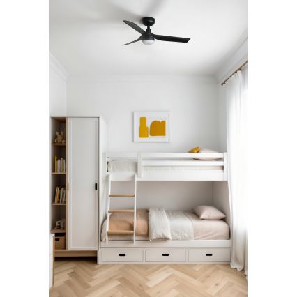 FARO 33822-1TW - Ventilador de tecto LED dimerizável MINI PUNT S LED/10W 2700/3000/4000K preto Ø 90 cm + comando remoto