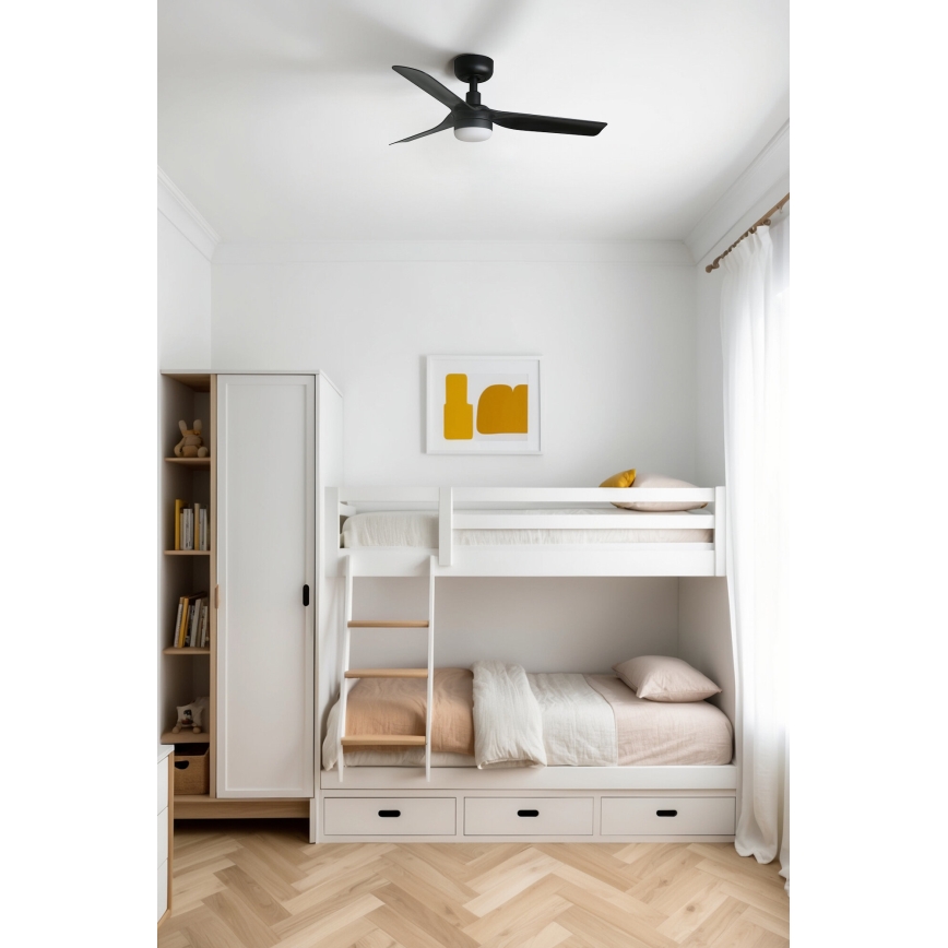 FARO 33822-1TW - Ventilador de tecto LED dimerizável MINI PUNT S LED/10W 2700/3000/4000K preto Ø 90 cm + comando remoto