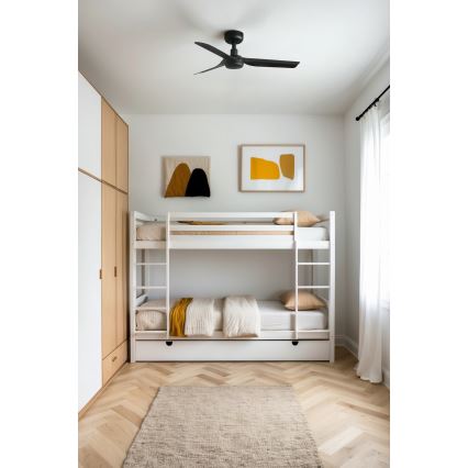 FARO 33822 - Ventoinha de teto MINI PUNT S preto diâmetro 90 cm + comando