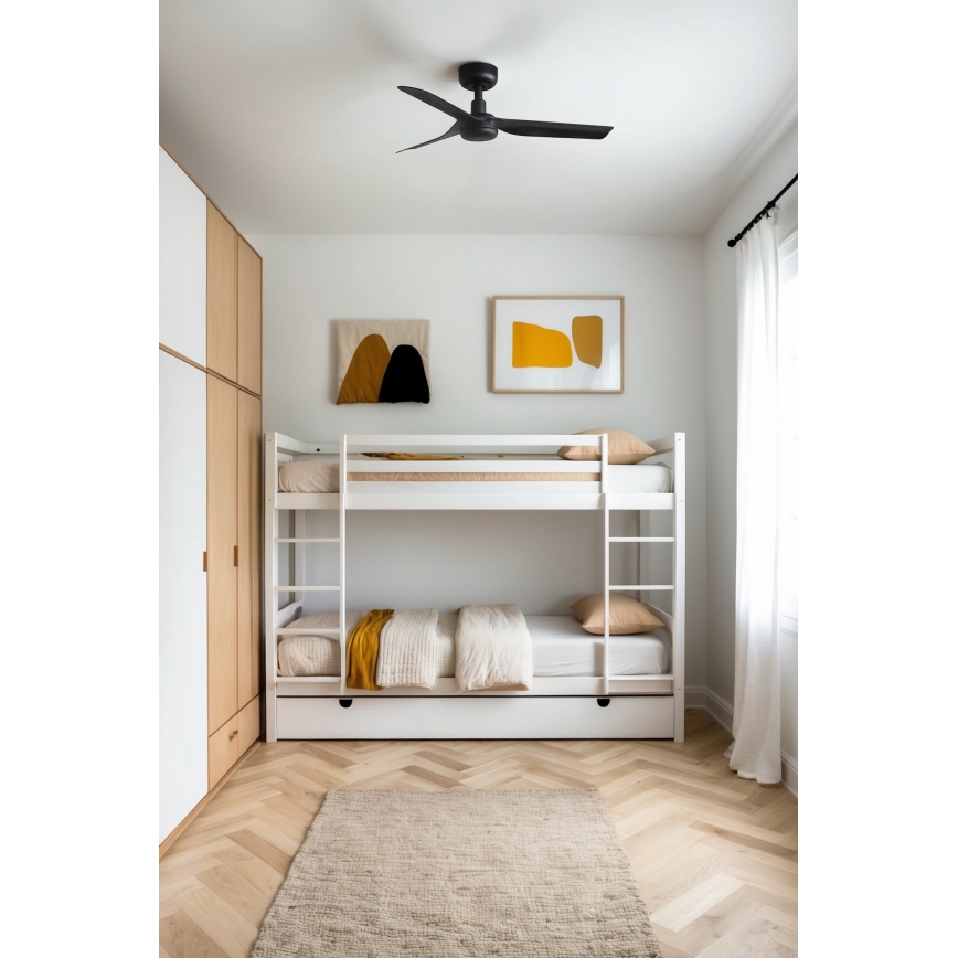 FARO 33822 - Ventoinha de teto MINI PUNT S preto diâmetro 90 cm + comando