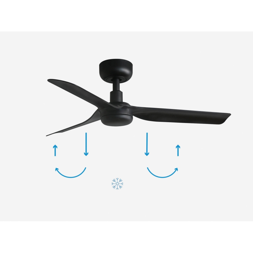 FARO 33822 - Ventoinha de teto MINI PUNT S preto diâmetro 90 cm + comando