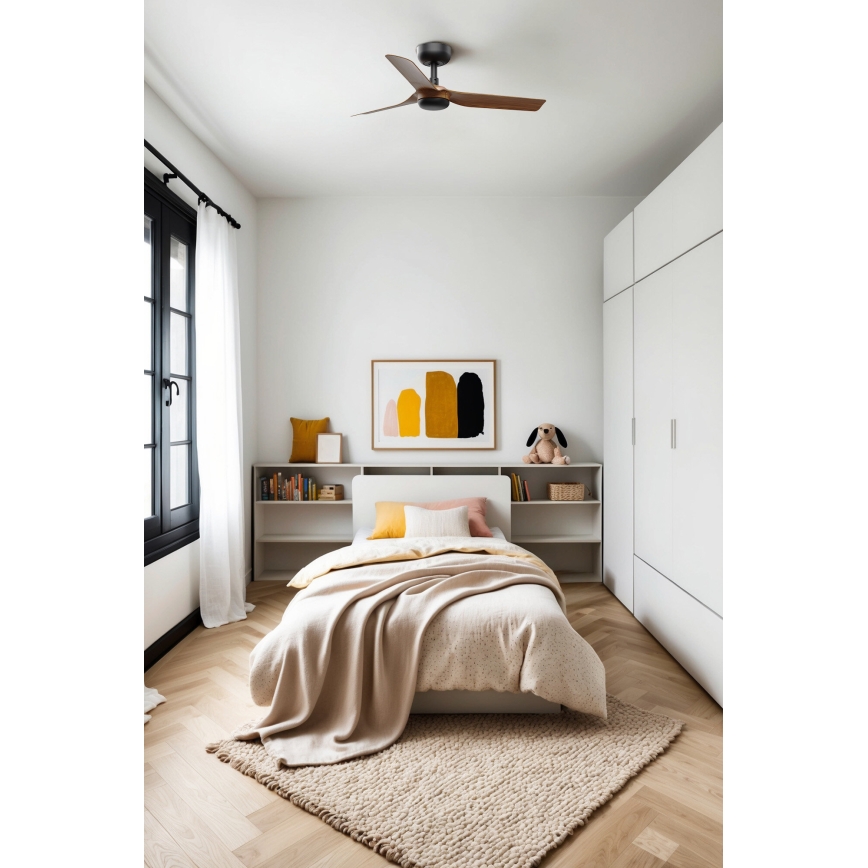 FARO 33823 - Ventoinha de teto MINI PUNT S castanho/preto diâmetro 90 cm + comando