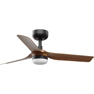 FARO 33823WT-1TW - Ventoinha de teto LED com regulação MINI PUNT S LED/10W/230V 2700/4000/6000K castanho/preto diâmetro 90 cm Wi-Fi Tuya + comando