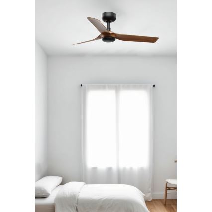 FARO 33823WT - Ventoinha de teto MINI PUNT S castanho/preto diâmetro 90 cm Wi-Fi Tuya + comando