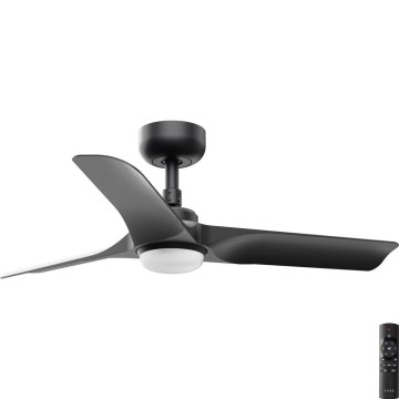 FARO 33825-1TW - Ventilador de tecto dimerizável HEY S LED/10W/230V 2700/3000/4000K preto, diâmetro 90 cm + comando remoto
