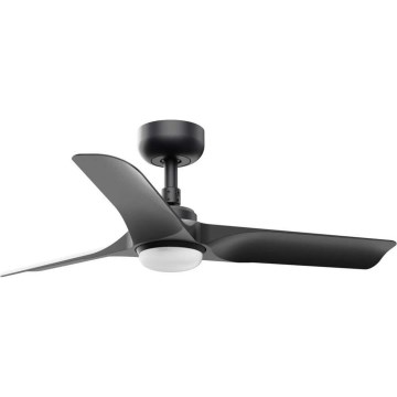 FARO 33825WT1S - Ventilador de teto LED regulável HEY S LED/10W/230V 2700/3000/4000K Ø 90 cm preto Wi-Fi Tuya + controlo remoto