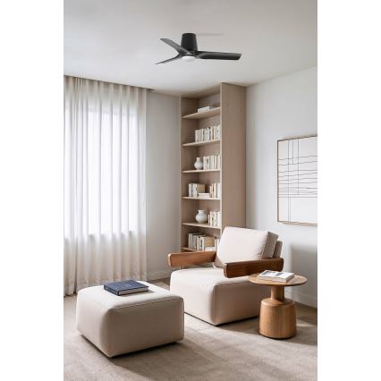 FARO 33827-1TW - Ventilador de teto LED dimerizável HEY TUB S LED/10W/230V 2700/3000/4000K preto Ø 90 cm + controlo remoto