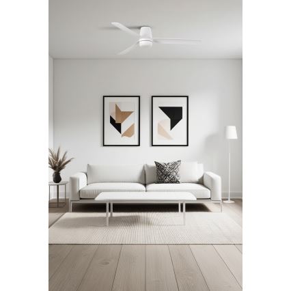 FARO 33828-1TW - Ventilador de teto LED regulável PUNT TUB M LED/18W/230V 2700/3000/4000K Ø 130 cm branco + controlo remoto