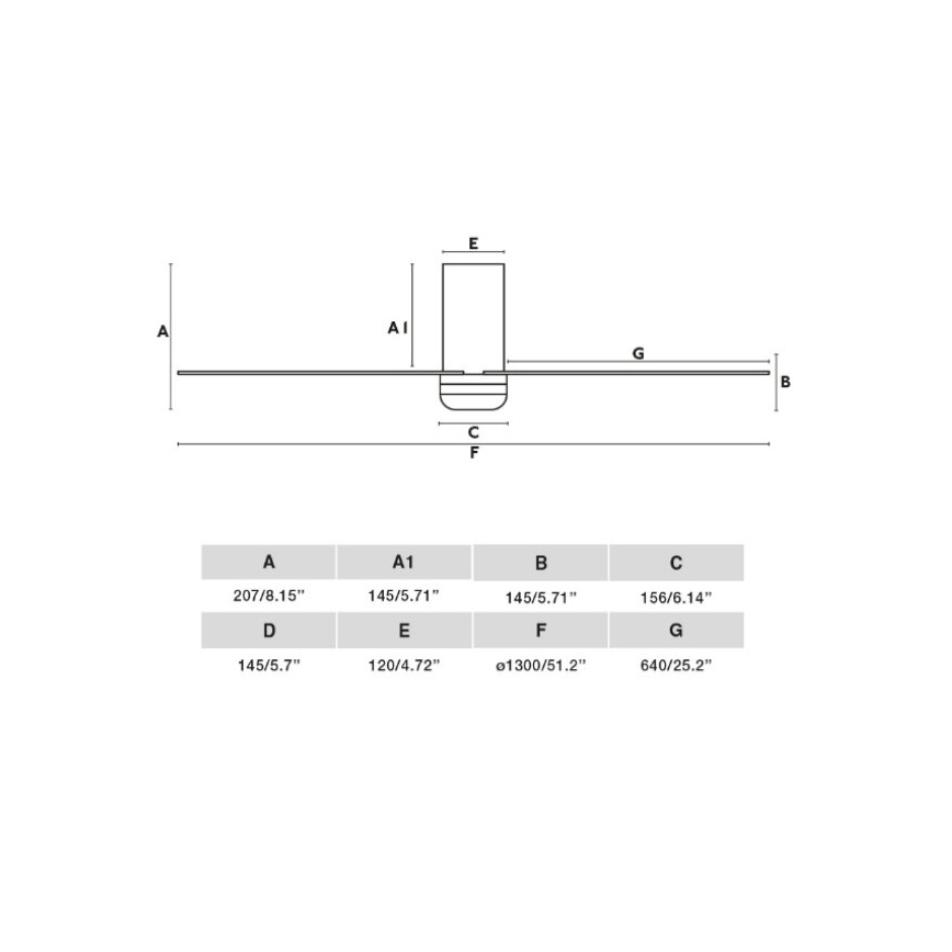 FARO 33828 - Ventoinha de teto PUNT TUB M branco diâmetro 130 cm + comando