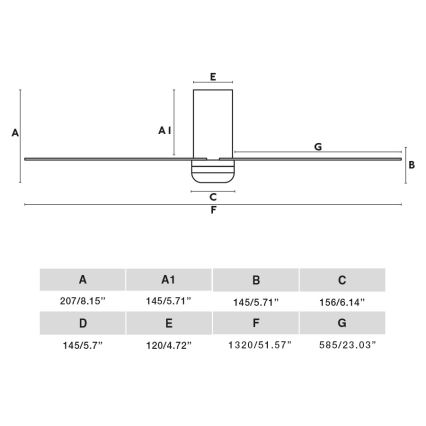 FARO 33828WT-1TW - Ventoinha de teto LED com regulação PUNT TUB M LED/18W/230V 3000/4200/6500K branco diâmetro 132 cm Wi-Fi Tuya + comando