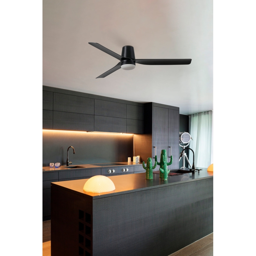 FARO 33829-1TW - Ventoinha de teto LED com regulação PUNT TUB M LED/18W/230V 3000/4200/6500K diâmetro 130 cm branco/castanho + comando