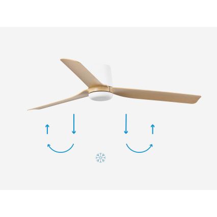 FARO 33829 - Ventoinha de teto PUNT TUB M castanho/branco diâmetro 130 cm + comando