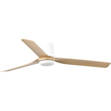 FARO 33829WT - Ventoinha de teto PUNT TUB M castanho/branco diâmetro 132 cm Wi-Fi Tuya + comando