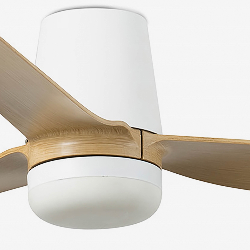 FARO 33829WT1S - Ventilador de teto LED dimerizável PUNT TUB M LED/18W/230V 2700/3000/4000K diâmetro 132 cm bege/branco Wi-Fi Tuya + controlo remoto