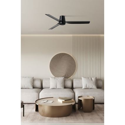 FARO 33830 - Ventoinha de teto PUNT TUB M preto diâmetro 130 cm + comando