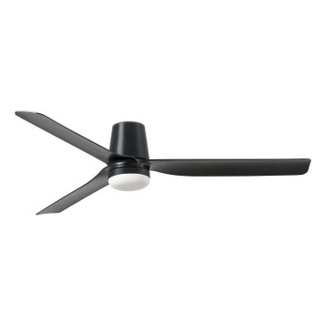 FARO 33830WT1S - Ventilador de teto LED dimmerizável PUNT TUB M LED/18W/230V 2700/3000/4000K Ø 132 cm preto Wi-Fi Tuya + controlo remoto