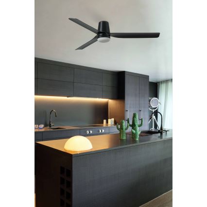 FARO 33830WT1S - Ventilador de teto LED dimmerizável PUNT TUB M LED/18W/230V 2700/3000/4000K Ø 132 cm preto Wi-Fi Tuya + controlo remoto