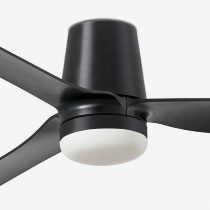 FARO 33830WT1S - Ventilador de teto LED dimmerizável PUNT TUB M LED/18W/230V 2700/3000/4000K Ø 132 cm preto Wi-Fi Tuya + controlo remoto
