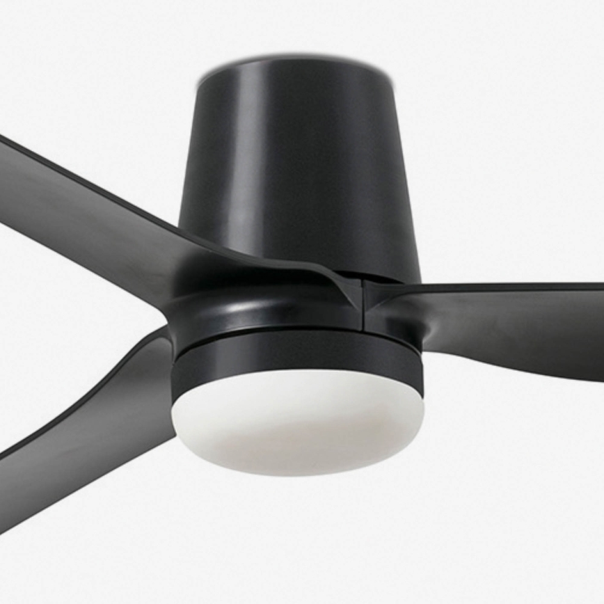 FARO 33830WT1S - Ventilador de teto LED dimmerizável PUNT TUB M LED/18W/230V 2700/3000/4000K Ø 132 cm preto Wi-Fi Tuya + controlo remoto